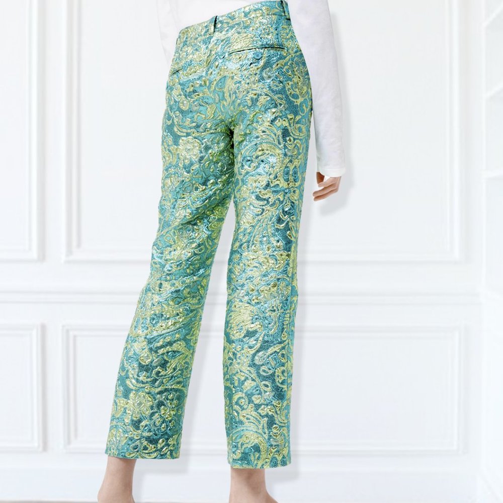 Michael Kors Collection Brocade Crop Trouser Pants
